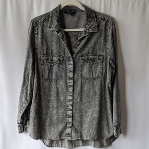 Rock & Republic Charcoal Faux Denim Shirt